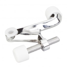 Polished Chrome Hinge Pin Door Stop with Rubber Bumper Self Adjusting DS01-PC 